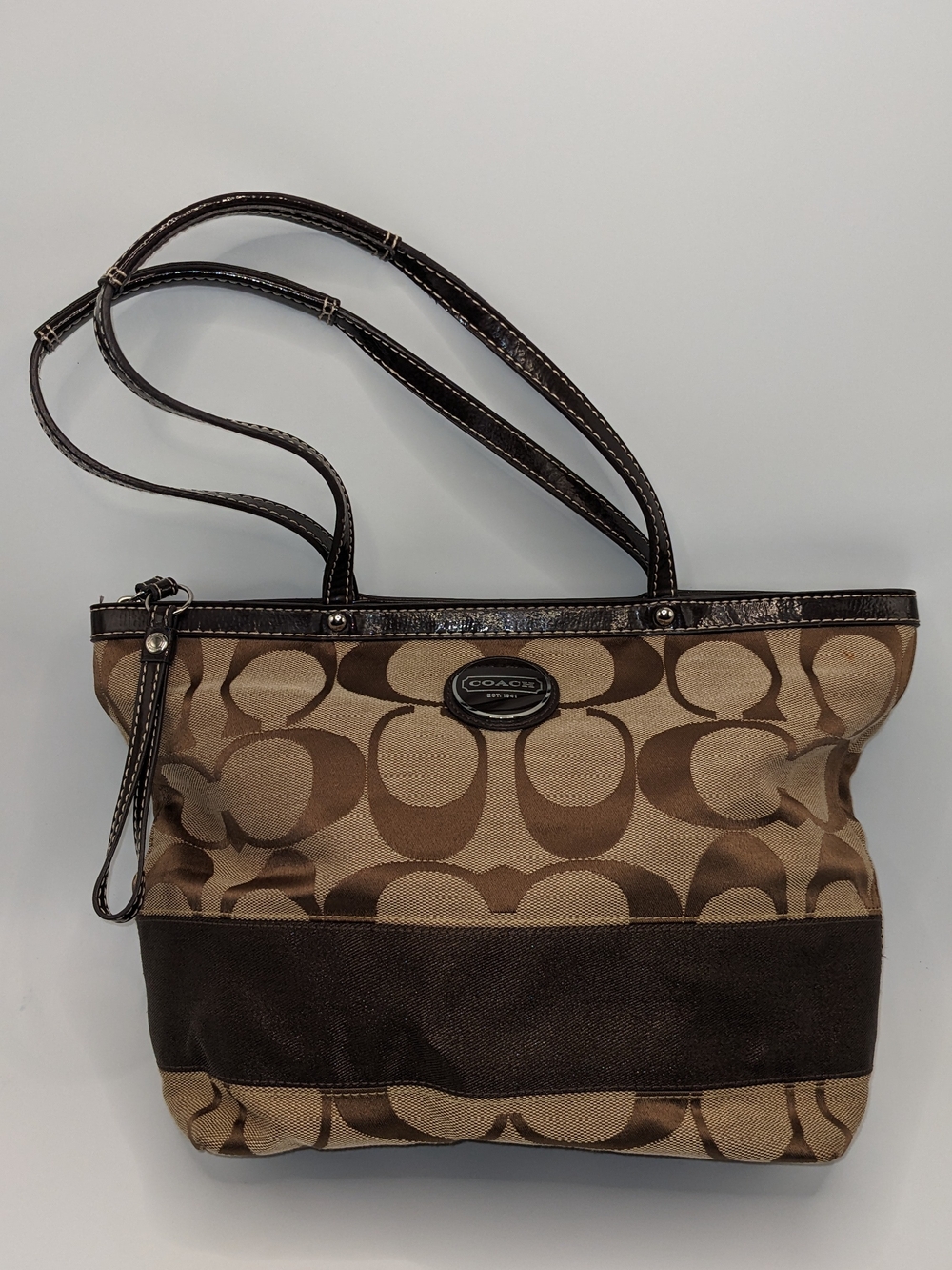 Coach Signature Jacquard Tote Bag – Brown/Tan